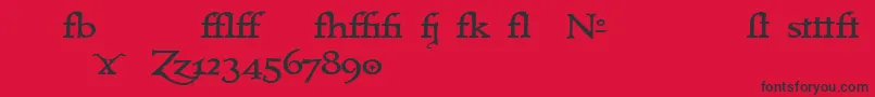 フォントImmrtlt – 赤い背景に黒い文字