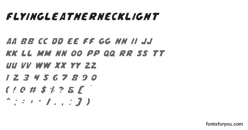 Schriftart FlyingLeatherneckLight – Alphabet, Zahlen, spezielle Symbole