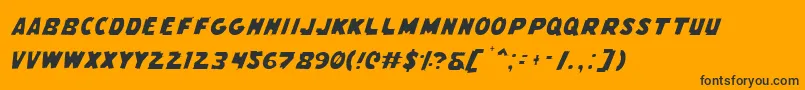 Czcionka FlyingLeatherneckLight – czarne czcionki na pomarańczowym tle