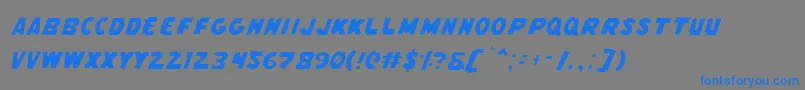 FlyingLeatherneckLight Font – Blue Fonts on Gray Background