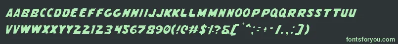 FlyingLeatherneckLight Font – Green Fonts on Black Background