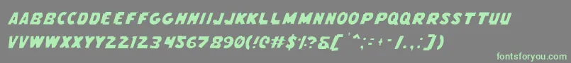 FlyingLeatherneckLight Font – Green Fonts on Gray Background