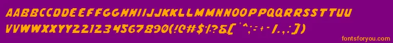 FlyingLeatherneckLight Font – Orange Fonts on Purple Background