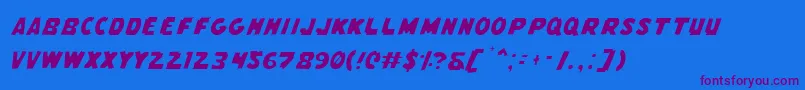 FlyingLeatherneckLight Font – Purple Fonts on Blue Background