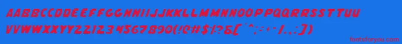 Weitere Informationen zur FlyingLeatherneckLight-Schriftart FlyingLeatherneckLight-Schriftart – Rote Schriften auf blauem Hintergrund