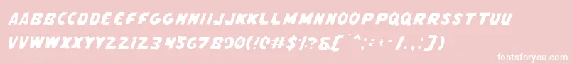 FlyingLeatherneckLight Font – White Fonts on Pink Background