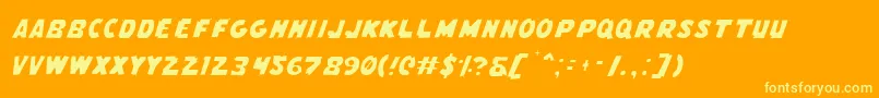 FlyingLeatherneckLight Font – Yellow Fonts on Orange Background