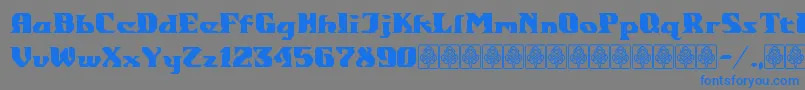 Weitere Informationen zur Gondrong-Schriftart Gondrong-Schriftart – Blaue Schriften auf grauem Hintergrund