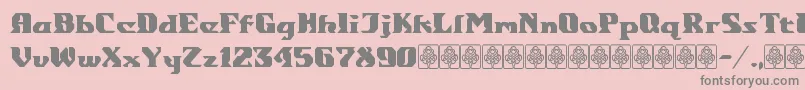 フォントGondrong – ピンクの背景に灰色の文字