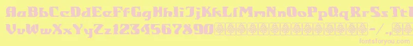 Gondrong Font – Pink Fonts on Yellow Background