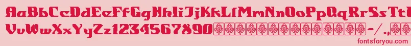 Gondrong-Schriftart – Rote Schriften auf rosa Hintergrund