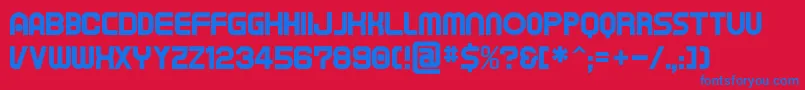 Tapeman Font – Blue Fonts on Red Background