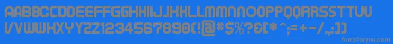 Tapeman-fontti – harmaat kirjasimet sinisellä taustalla