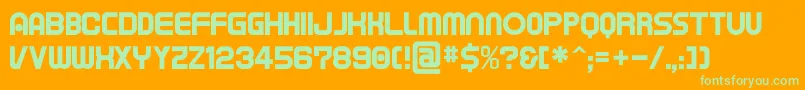 Tapeman Font – Green Fonts on Orange Background