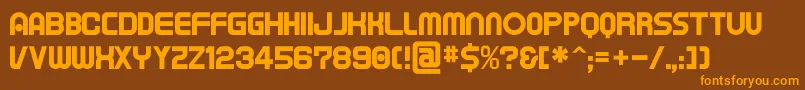 Tapeman Font – Orange Fonts on Brown Background