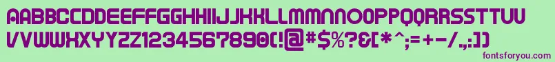 Tapeman-Schriftart – Violette Schriften auf grünem Hintergrund