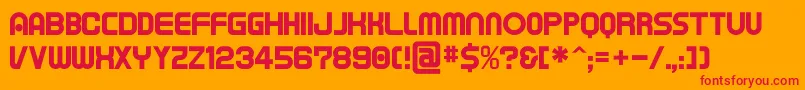 Tapeman Font – Red Fonts on Orange Background