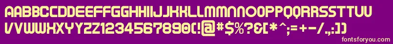 Tapeman Font – Yellow Fonts on Purple Background