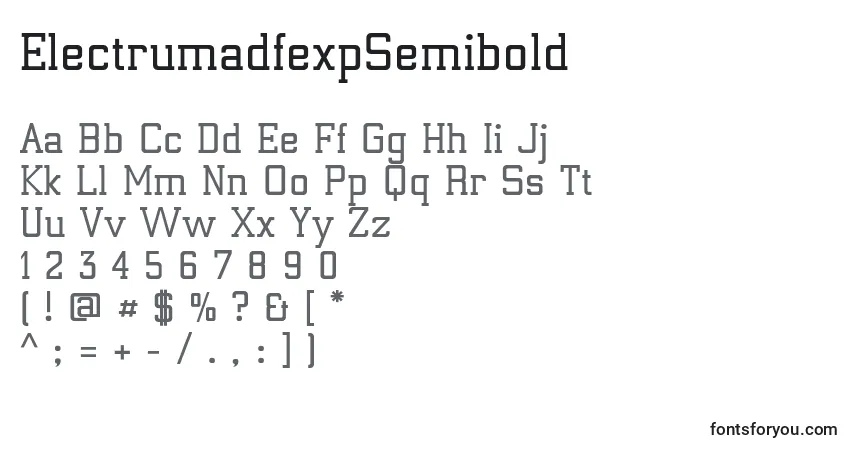 Шрифт ElectrumadfexpSemibold – алфавит, цифры, специальные символы