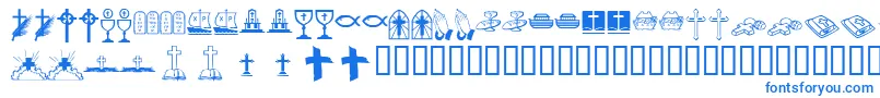 Kr Lyndas Christian Dings Font – Blue Fonts on White Background
