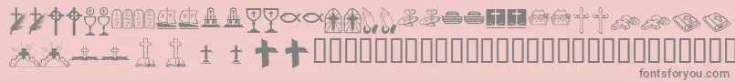 Kr Lyndas Christian Dings Font – Gray Fonts on Pink Background