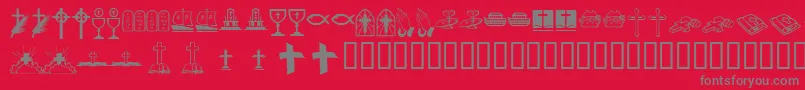 Kr Lyndas Christian Dings Font – Gray Fonts on Red Background