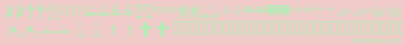 Kr Lyndas Christian Dings Font – Green Fonts on Pink Background