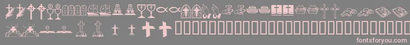Kr Lyndas Christian Dings Font – Pink Fonts on Gray Background