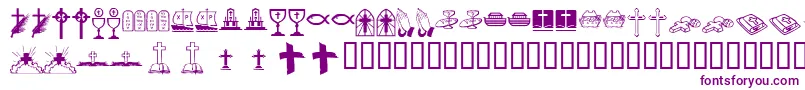 Kr Lyndas Christian Dings Font – Purple Fonts on White Background