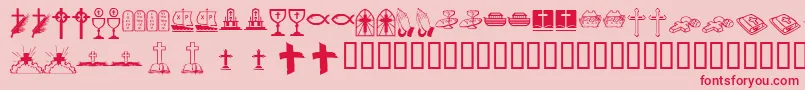 Kr Lyndas Christian Dings Font – Red Fonts on Pink Background