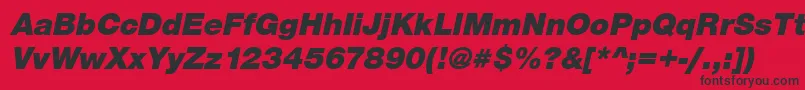 Czcionka SansBlackItalic – czarne czcionki na czerwonym tle