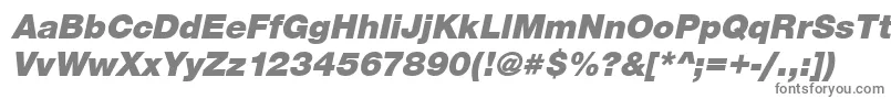 フォントSansBlackItalic – 白い背景に灰色の文字