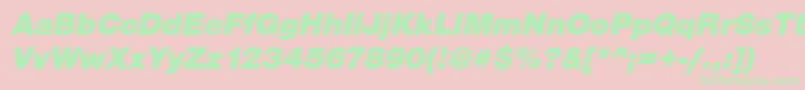 Police SansBlackItalic – polices vertes sur fond rose