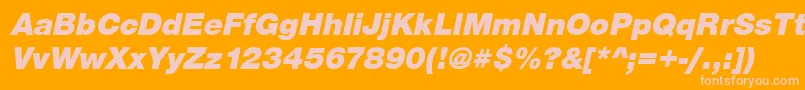 Шрифт SansBlackItalic – розовые шрифты на оранжевом фоне