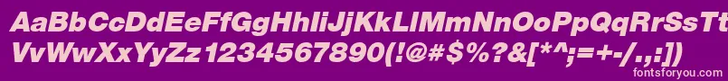 Fonte SansBlackItalic – fontes rosa em um fundo violeta