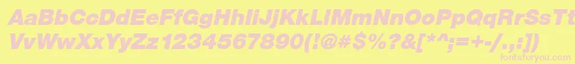 SansBlackItalic Font – Pink Fonts on Yellow Background