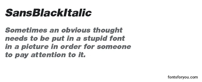 SansBlackItalic Font