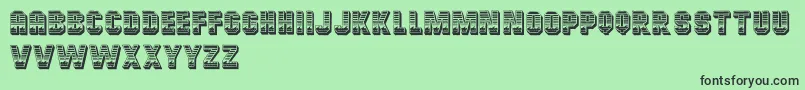 フォントCardiffRegular – 緑の背景に黒い文字