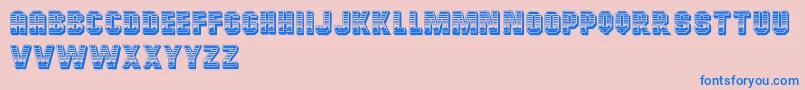 フォントCardiffRegular – ピンクの背景に青い文字