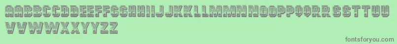 フォントCardiffRegular – 緑の背景に灰色の文字