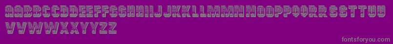 フォントCardiffRegular – 紫の背景に灰色の文字