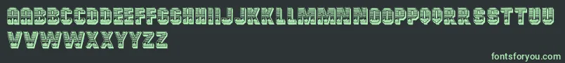 フォントCardiffRegular – 黒い背景に緑の文字