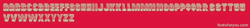 フォントCardiffRegular – 赤い背景に緑の文字