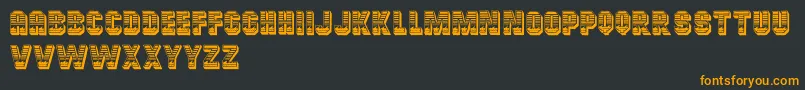 フォントCardiffRegular – 黒い背景にオレンジの文字