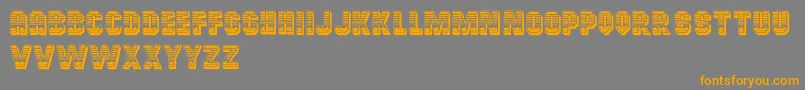 フォントCardiffRegular – オレンジの文字は灰色の背景にあります。