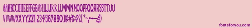 Deadbdk Font – Purple Fonts on Pink Background