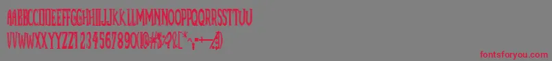 Deadbdk Font – Red Fonts on Gray Background