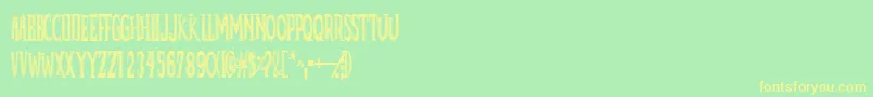 Deadbdk Font – Yellow Fonts on Green Background
