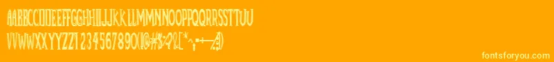 Deadbdk Font – Yellow Fonts on Orange Background