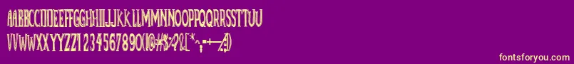Deadbdk Font – Yellow Fonts on Purple Background